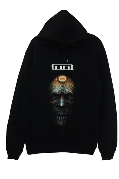 Tool Logo ve üçüncü gözlü baskılı siyah kapüşonlu sweatshirt