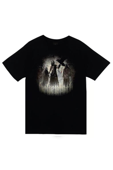 fame-stoned  Behemoth Baskılı Unisex %100 Pamuk Siyah T-shirt