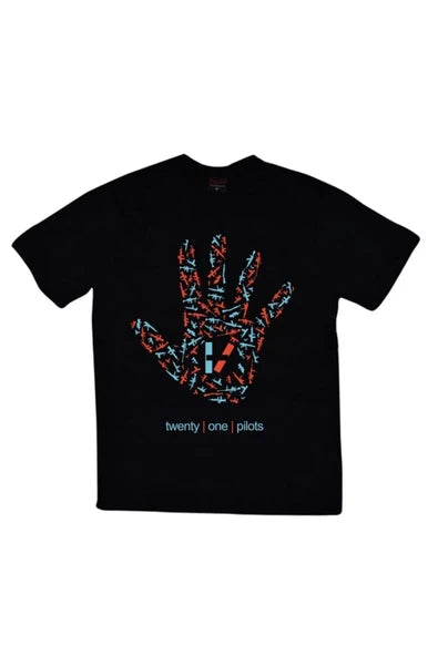 fame-stoned  Twenty One Pilots Baskılı Unisex %100 Pamuk Siyah T-shirt