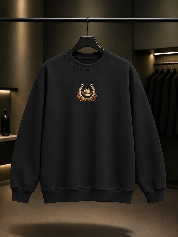 Kovboy Nalı Mini Sweatshirt Siyah