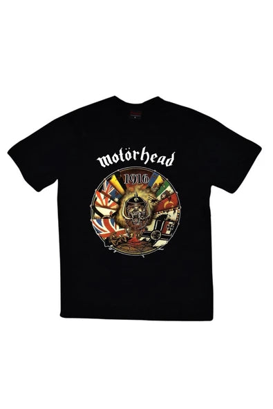 Motörhead 1916' dairesel albüm baskılı siyah tişört