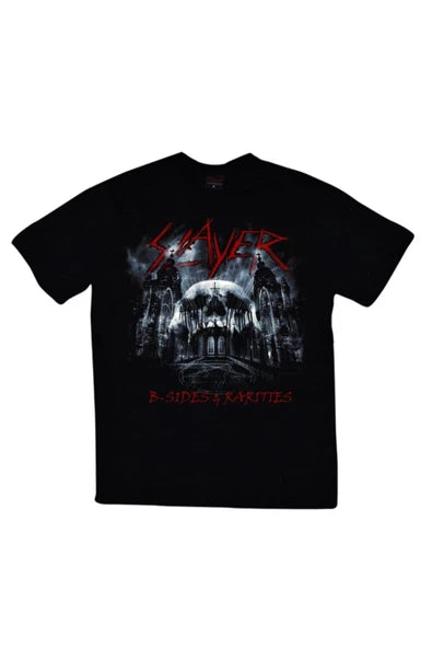fame-stoned  Slayer Baskılı Unisex %100 Pamuk Siyah T-shirt