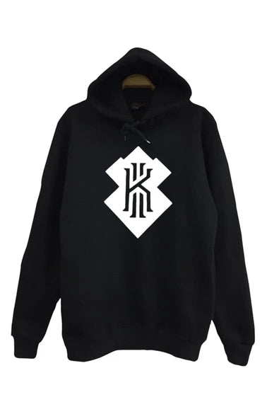 Kyrıe Irvıng Baklava dilimi baskılı siyah kapüşonlu sweatshirt
