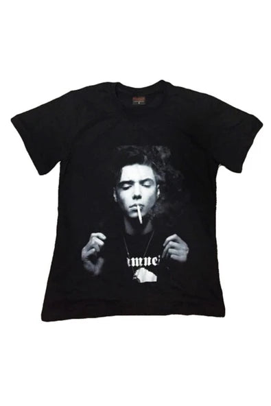 fame-stoned  Unisex Siyah Andy Bıersack Baskılı T-shirt