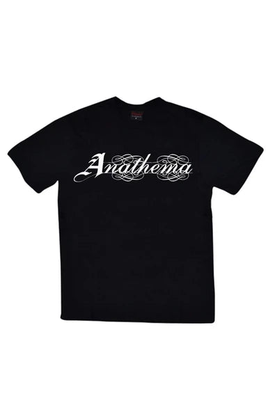 fame-stoned  Anathema Baskılı Unisex %100 Pamuk Siyah T-shirt