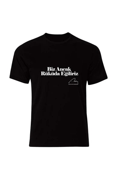 fame-stoned  Recep Tayyip Erdoğan Baskılı Unisex %100 Pamuk Siyah T-shirt