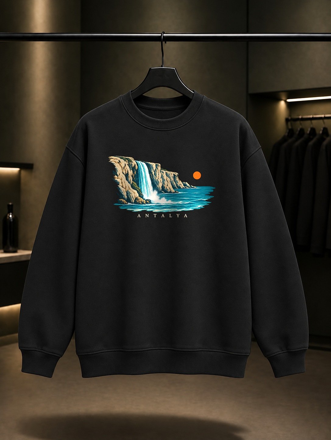Antalya Düden Şelalesi Sweatshirt – Siyah