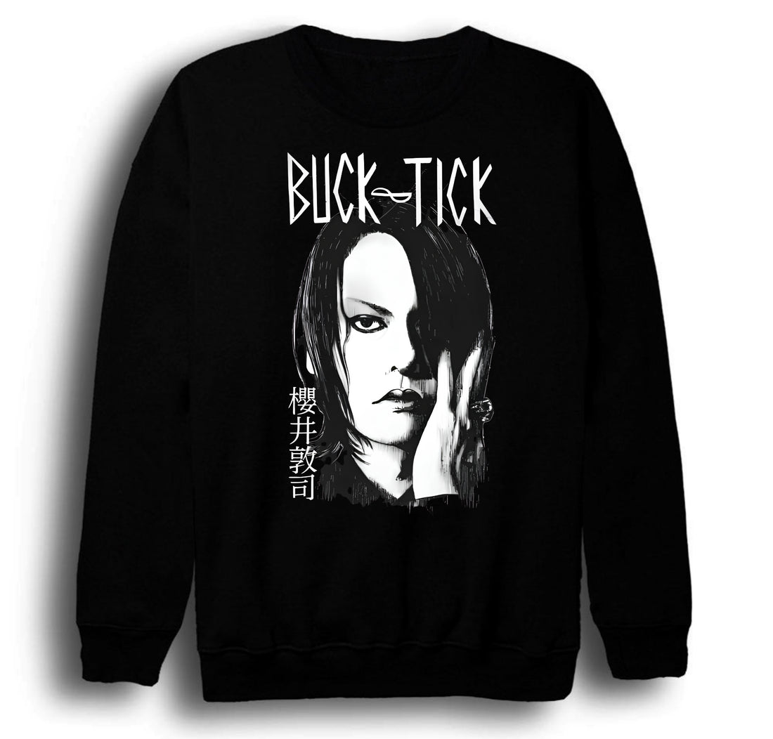 Buck Tick - Müzik Grubu - Atsushi Sakurai baskılı siyah sweatshirt