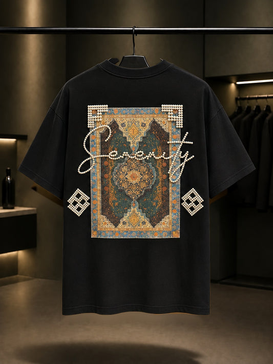Serenity Oversize Tişört – Siyah arka