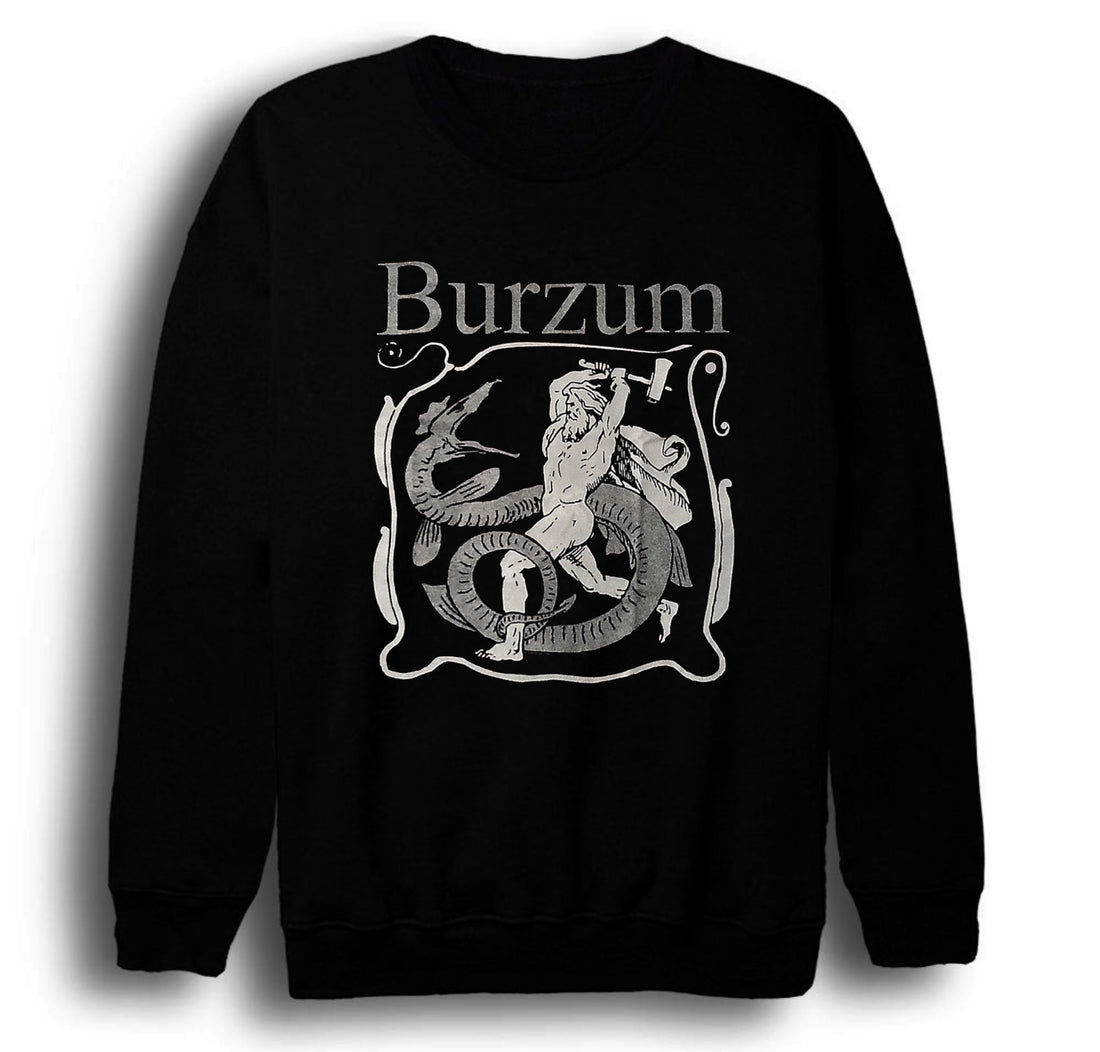 Burzum baskılı siyah sweatshirt