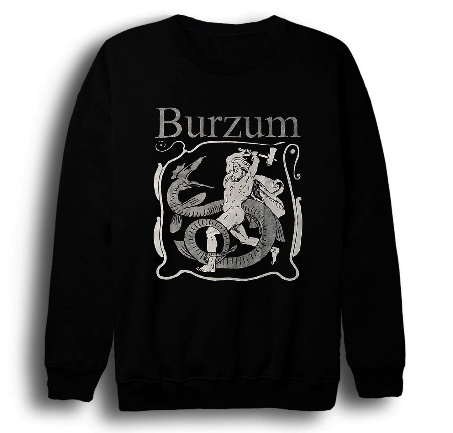 Burzum Müzik Grubu - Serpent Slayer Unisex %100 Pamuk Bisiklet Yaka Siyah Sweatshirt