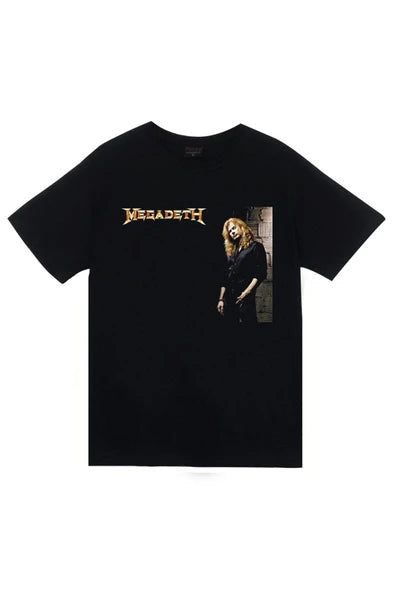 fame-stoned Megadeth Baskılı Unisex %100 Pamuk Siyah T-shirt