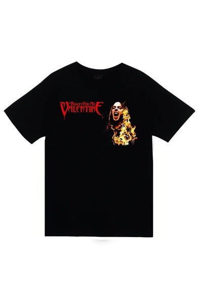 fame-stoned Bullet For My Valentine Baskılı Unisex %100 Pamuk Siyah T-shirt