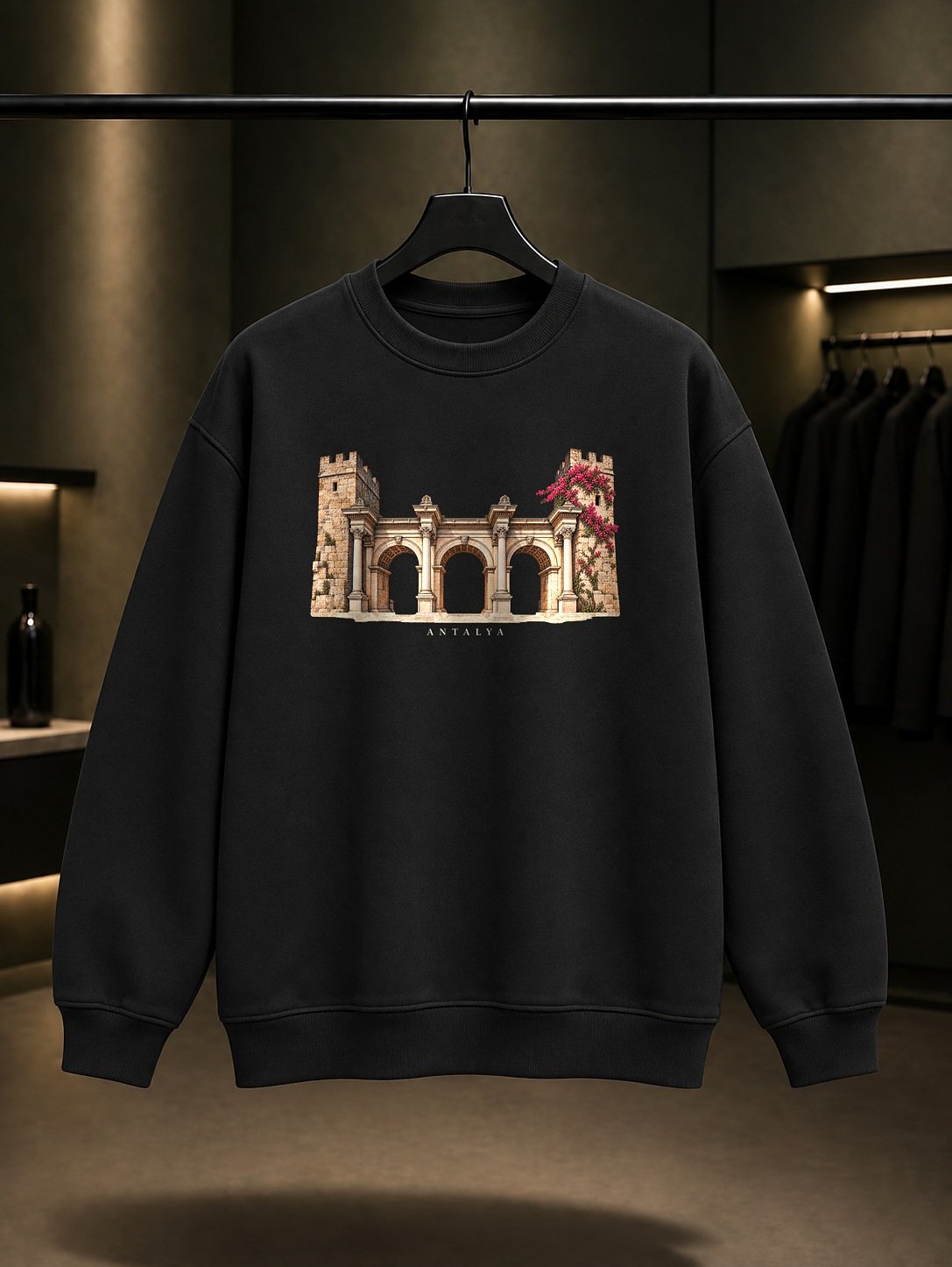 Antalya Hadrian Kapısı Sweatshirt – Siyah