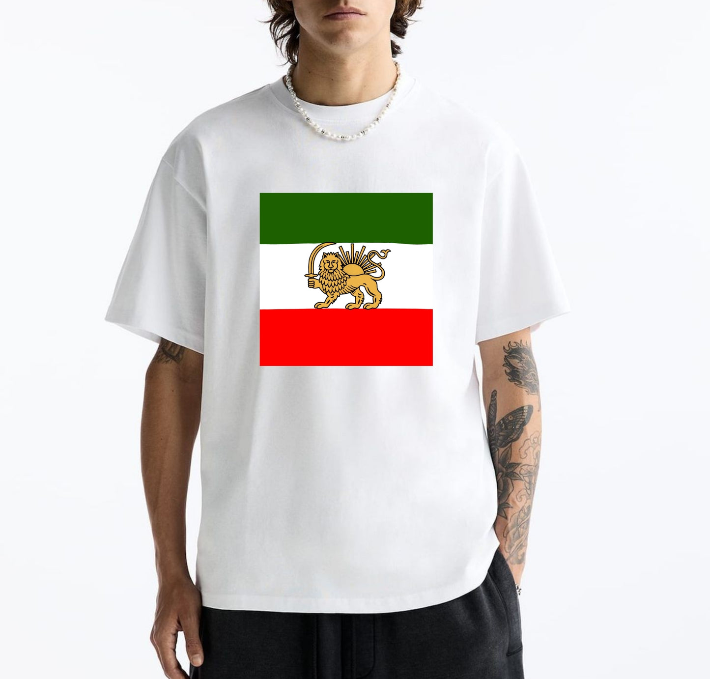 İran - Tarih - Devrim - Direniş - Şehzade Bayrağı - Pers Baskılı Unisex %100 Pamuk T-shirt