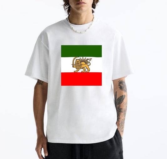 İran - Tarih - Devrim - Direniş - Şehzade Bayrağı - Pers Baskılı Unisex %100 Pamuk T-shirt