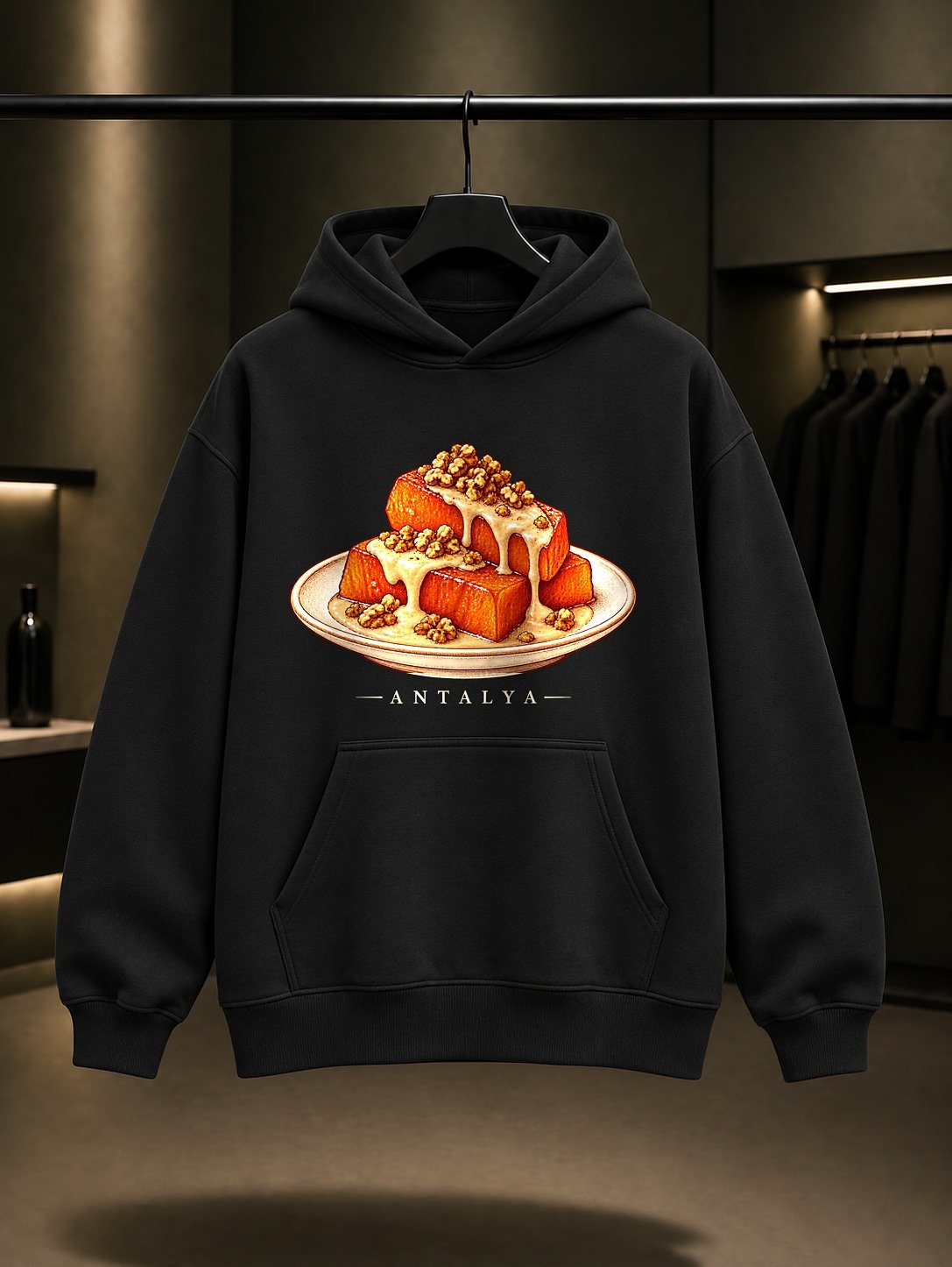 Antalya Kabak Tatlısı Kapüşonlu Sweatshirt – Siyah