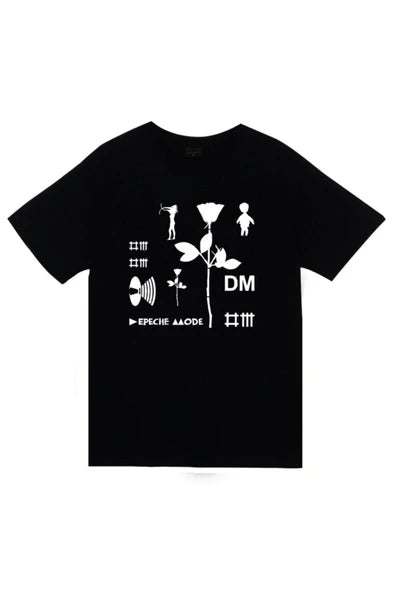 fame-stoned Depeche Mode Baskılı Unisex %100 Pamuk Mavi T-shirt