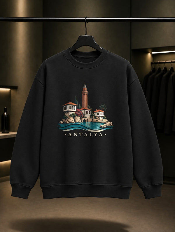 Antalya Yivli Minare Sweatshirt – Siyah