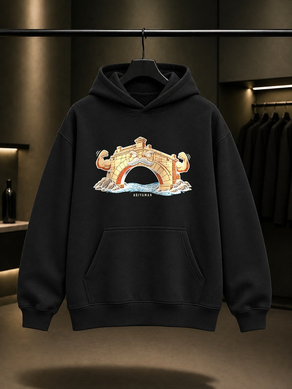 Adıyaman Cendere Köprüsü Kapüşonlu Sweatshirt – Siyah