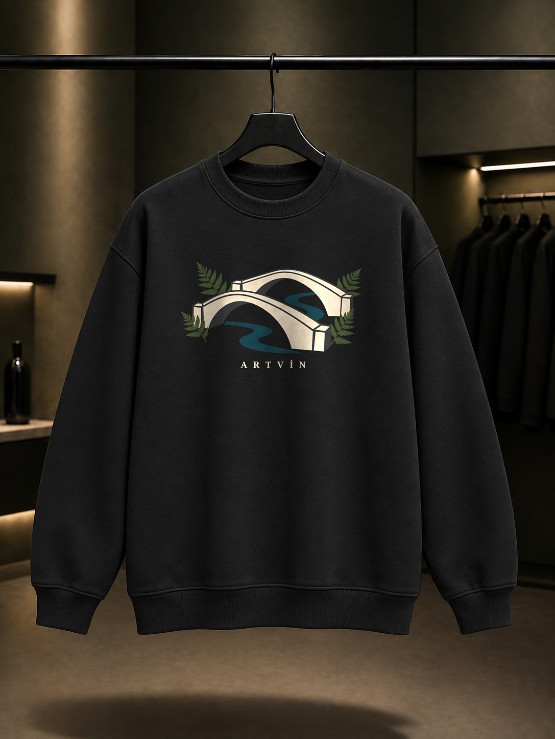 Artvin Çifte Köprü Sweatshirt – Siyah