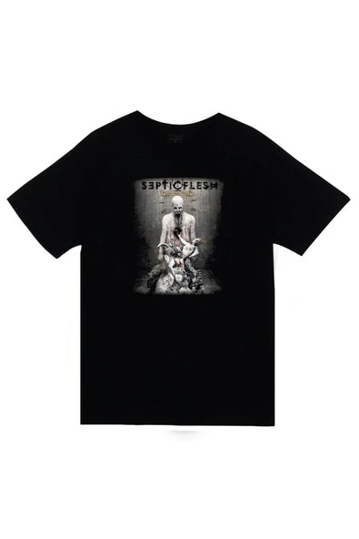 fame-stoned Septicflesh Baskılı Unisex %100 Pamuk Siyah T-shirt