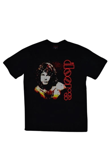 fame-stoned  The Doors Baskılı Unisex %100 Pamuk Siyah T-shirt