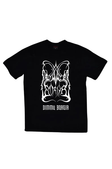 fame-stoned  Dimmu Borgir Baskılı Unisex %100 Pamuk Siyah T-shirt
