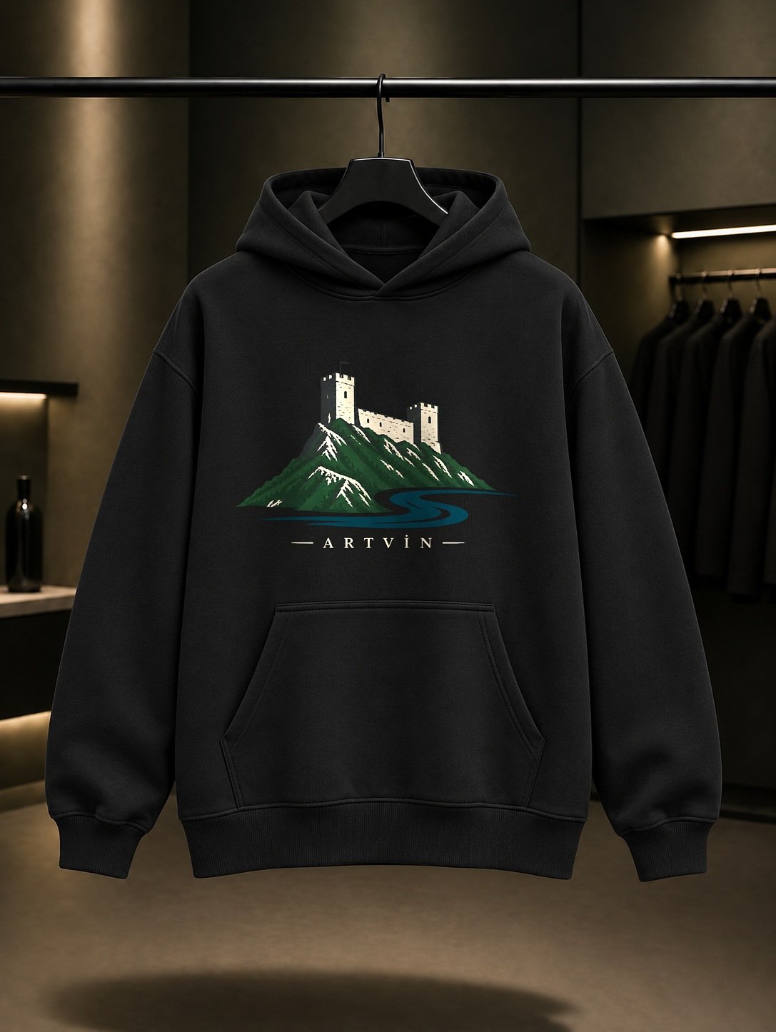 Artvin Livane Kalesi Kapüşonlu Sweatshirt – Siyah