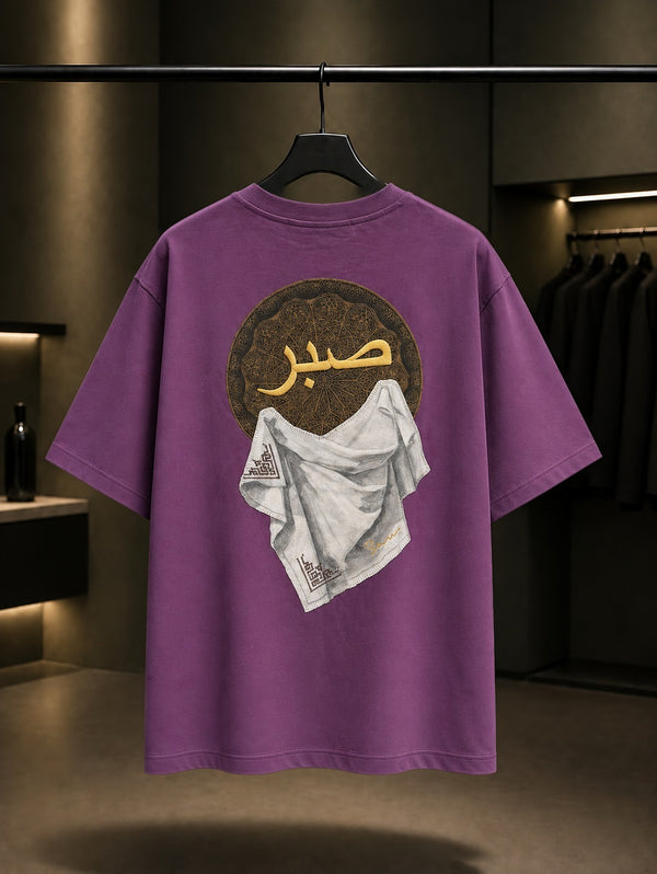 Sabır Oversize Tişört – Mor arka