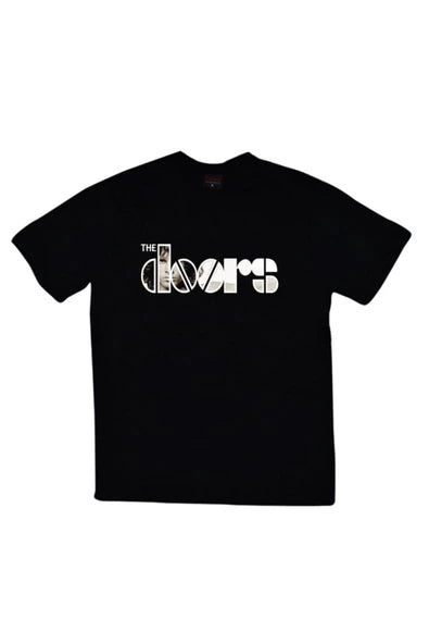 fame-stoned  The Doors Baskılı Unisex %100 Pamuk Siyah T-shirt