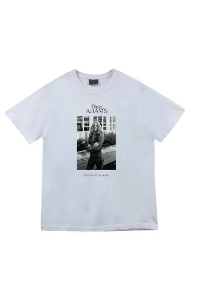 fame-stoned Bryan Adams Baskılı Unisex %100 Pamuk Beyaz T-shirt