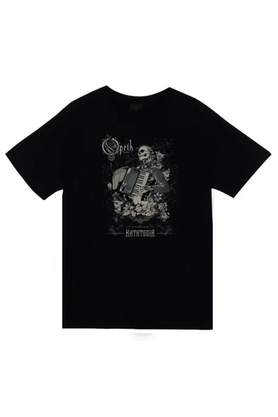 fame-stoned Opeth Müzik Grubu Baskılı Unisex %100 Pamuk Siyah T-shirt