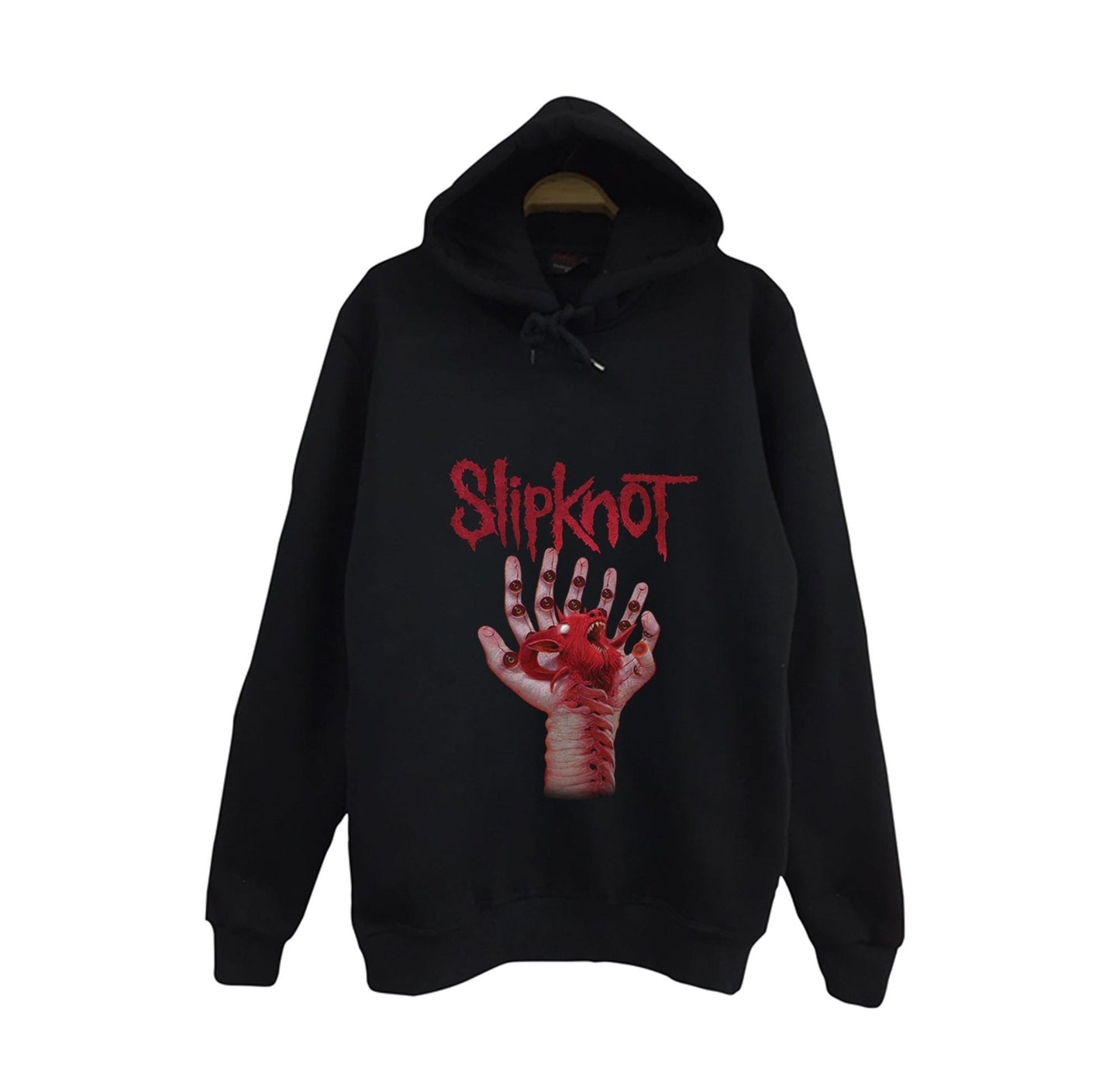 Slipknot Baskılı Unisex %100 Pamuk Kapüşonlu Siyah Sweatshirt