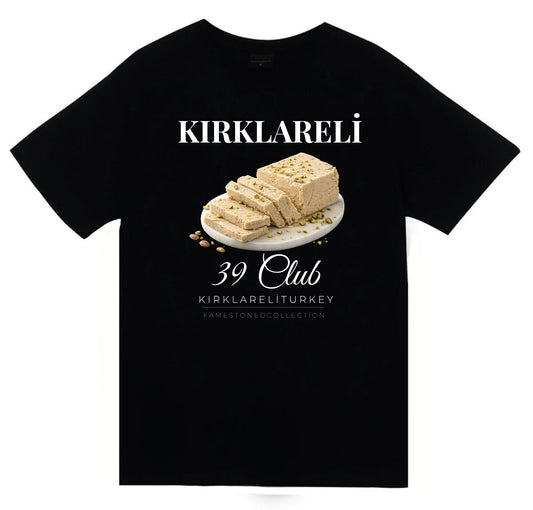 Kırklareli 39 İğneada Longoz Ayçiçeği Dupnisa Şehir Baskılı Unisex %100 Pamuk Siyah T-shirt