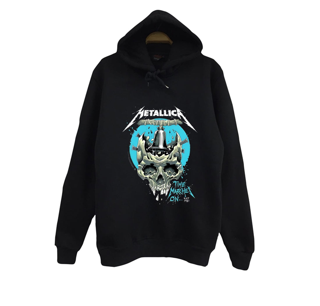 Metallica Çekiçle parçalanan kafatası, Time baskılı siyah kapüşonlu sweatshirt