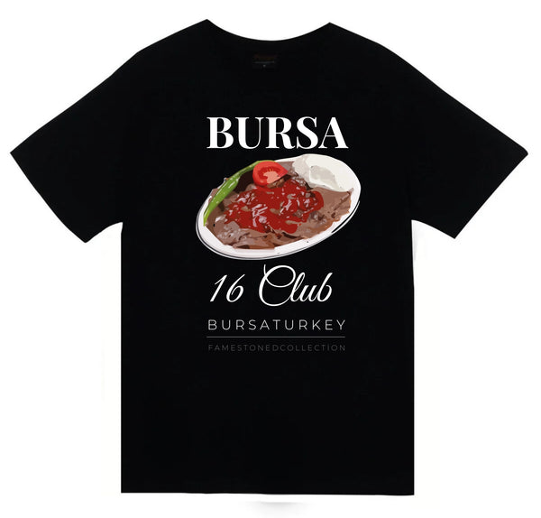 Bursa - 16 - Uludağ - İskender - Şehir baskılı siyah tişört