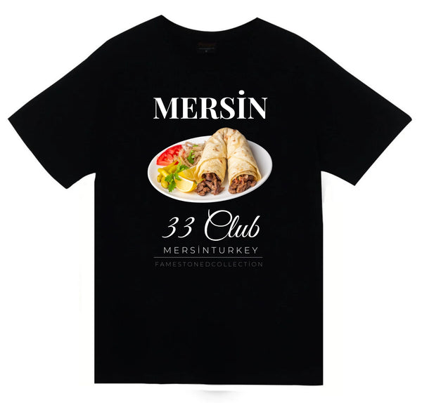 Mersin - 33 - Tantuni - Kızkalesi - Şehir baskılı siyah tişört