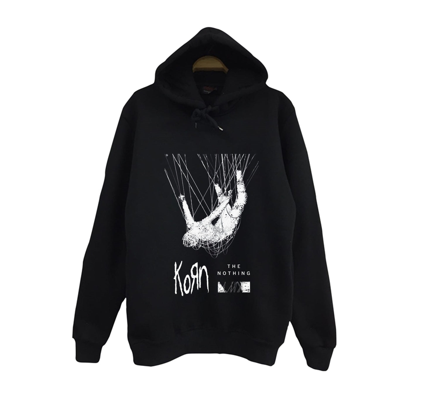 Korn - The Nothing - Albüm Baskılı Unisex %100 Pamuk Kapüşonlu Siyah Sweatshirt