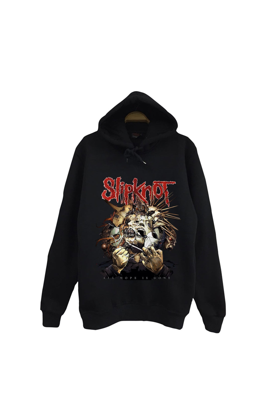 Slipknot baskılı siyah kapüşonlu sweatshirt