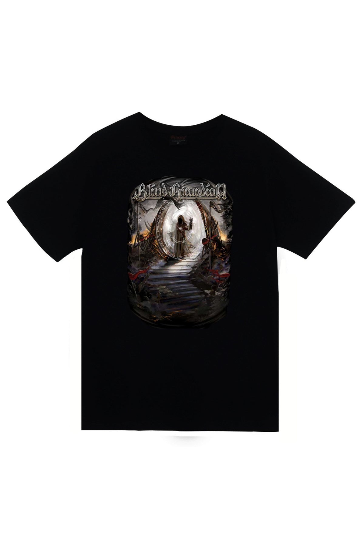 Blind Guardian Müzik, Metal Grubu Baskılı Unisex %100 Pamuk Siyah T-shirt