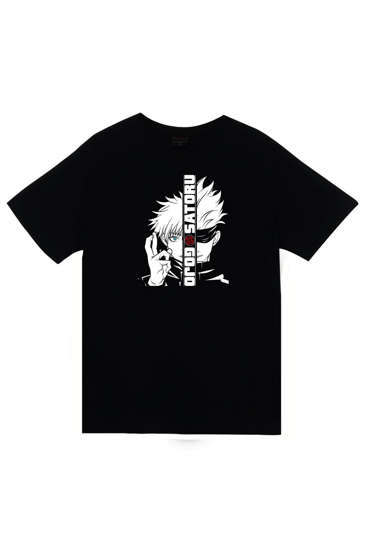 Jujutsu Kaisen Satoru Gojo Anime Baskılı Unisex %100 Pamuk Siyah T-shirt