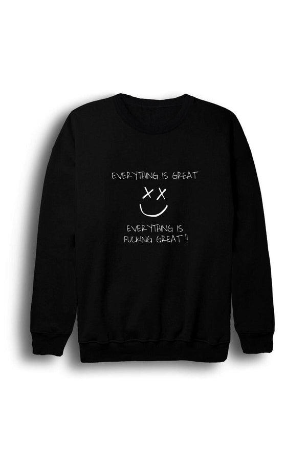 Louis Tomlinson Baskılı Unisex %100 Pamuk Sweatshirt – Siyah