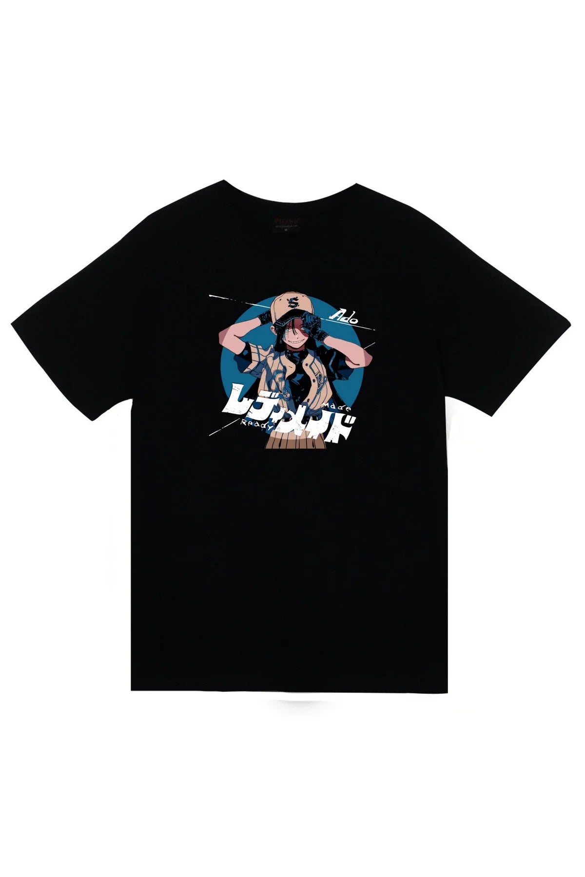 Ado Japon - K-Pop - Rock - Müzik Baskılı Unisex %100 Pamuk Siyah T-shirt
