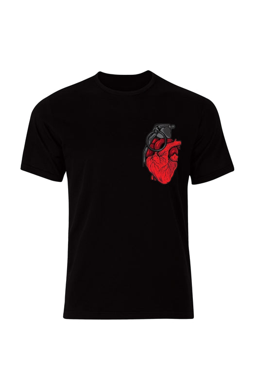 El Bombası Kalp Baskılı Özel Tasarım Tshirt