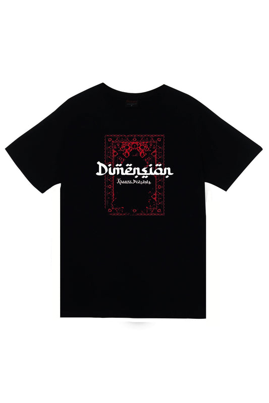 Dimension - Halı - Motif Baskılı Unisex %100 Pamuk Siyah T-shirt