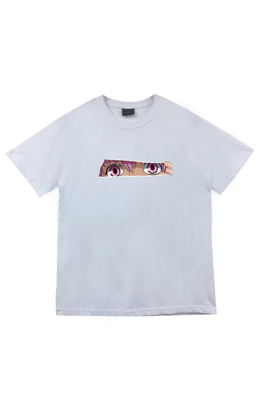 Mirai Nikki Anime Baskılı Unisex %100 Pamuk Beyaz T-shirt