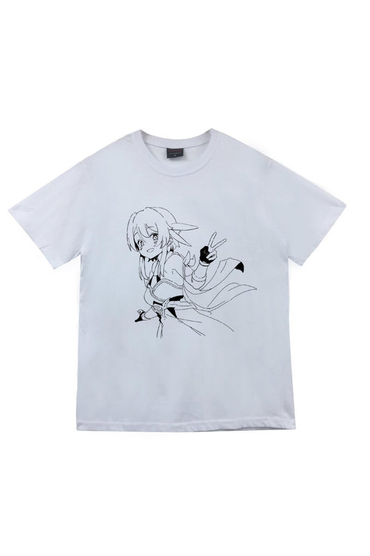Genshin Impact Anime Baskılı Unisex %100 Pamuk Beyaz T-shirt