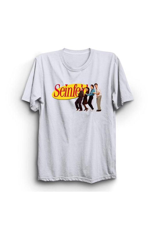 Seinfeld Baskılı Unisex %100 Pamuk Beyaz T-shirt