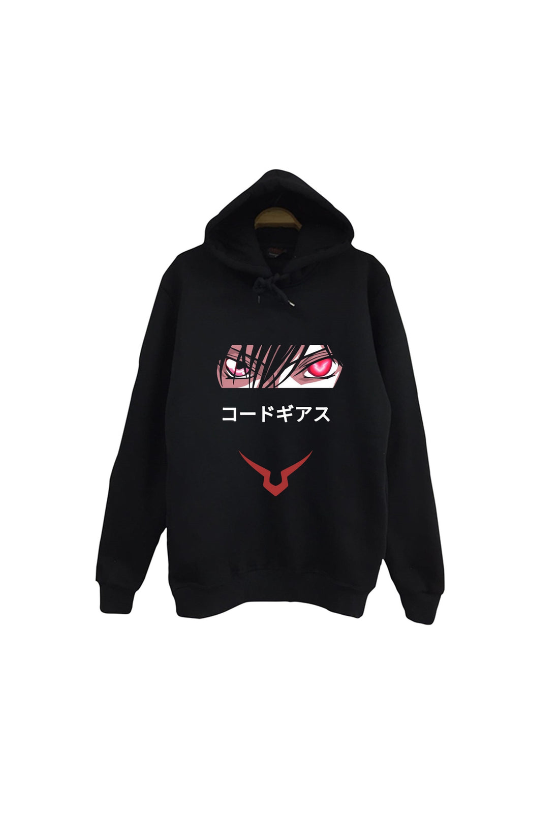 Lelouch Lamperouge - Code Geass göz baskılı siyah kapüşonlu sweatshirt